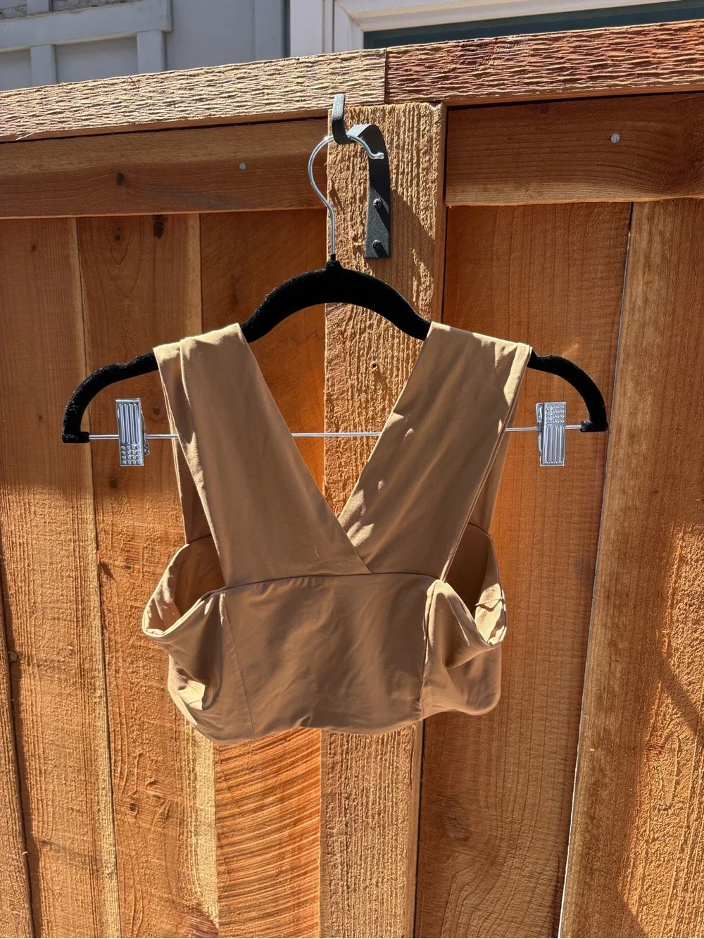 L*Space Tan Cross Back Bikini Swim Top Women’s Large Made in USA